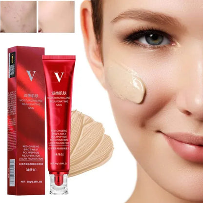 Red Ginseng Bird's Nest Polypeptide Foundation Liquid Oil Control Waterproof Makeup-free BB Cream